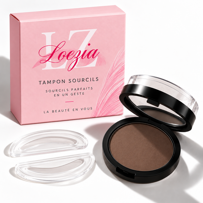 Kit Loezia tampon sourcils : poudre compacte et pochoirs